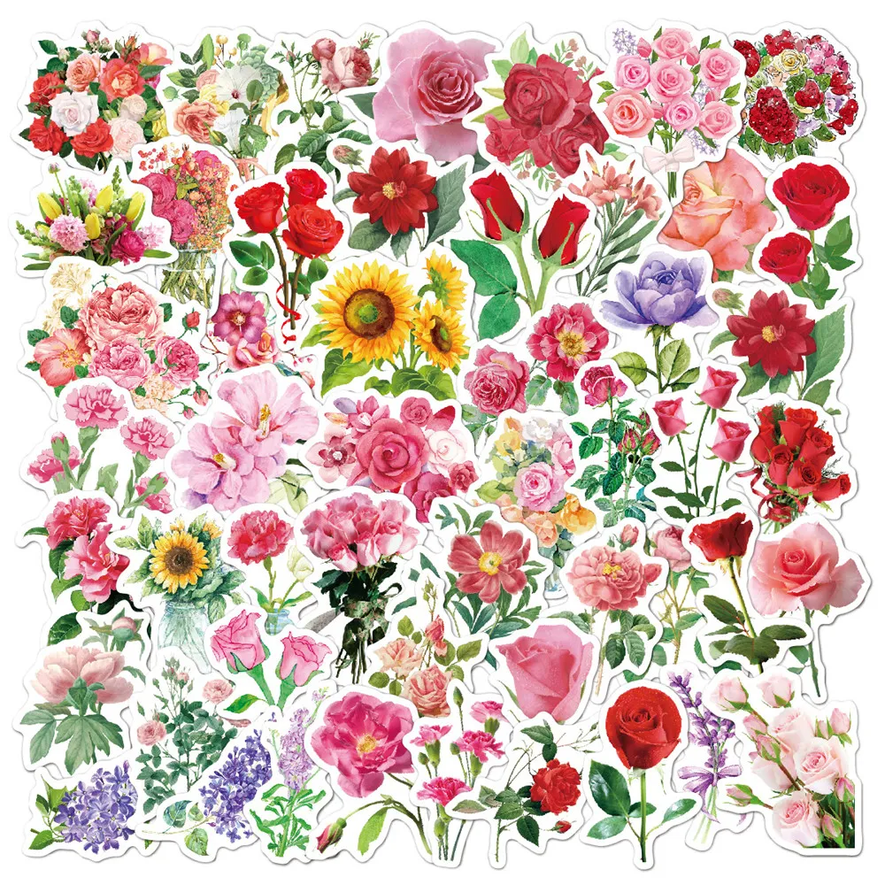 Vinyl Flower Stickers Waterproof