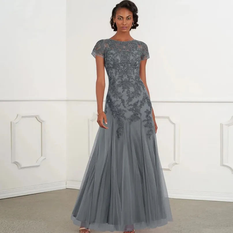 Gray dresses for mother of sales the groom