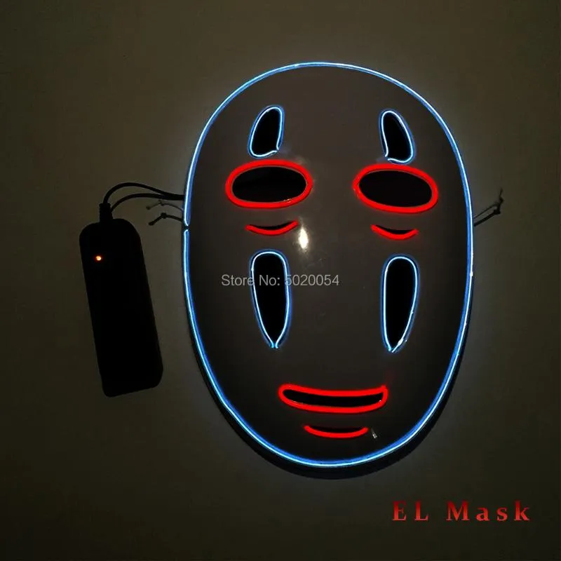 Party Masks Gzyuchao El Night Club Cosplay Wire Mask Anonoymous LED för Halloween Dance DJ påskpartier