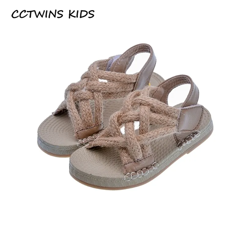 CCTWINS Enfants Chaussures Été Enfant Pu Cuir Plat Bébé Filles Mode Princesse Sandales Enfant Marque Chaussures Souples Noir PS837 210326