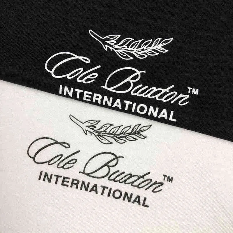 Cole Buxton 21ss Cursive Letters Print Tee T-shirt surdimensionné Streetwear Vêtements pour hommes en coton Crop Top KK222SS