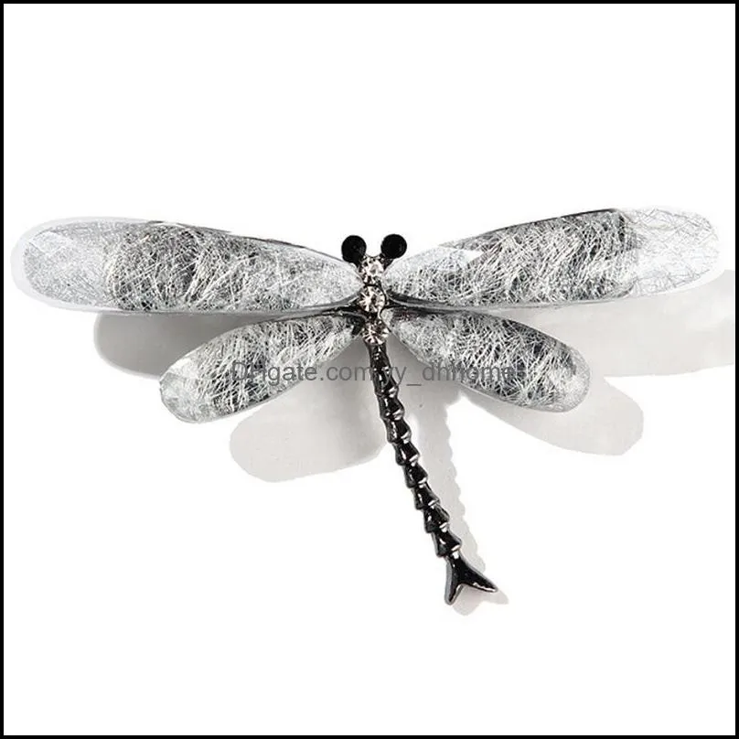 Pins, Brooches Dragonfly Brooch Jewelry Enamel Rhinestone Lapel Pin For Women Men Gifts Cute Pins Metal Insect Multi Styles
