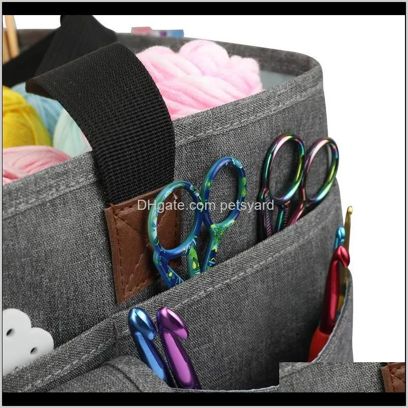 portable women tote yarn wool storage bags crochet hooks thread holder cases pouch diy sewing organizer bag knitting other arts and