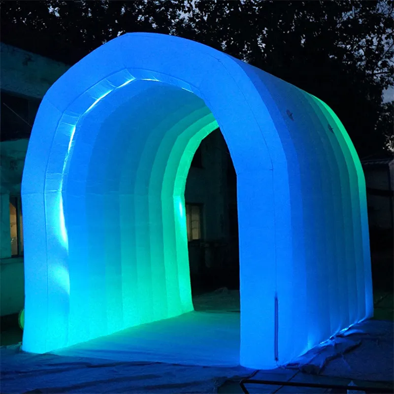 خيمة مخصصة مذهلة في الهواء الطلق LED LED LED نفق نفق القابل للنفخ دخول الرياضة Air Sport لدخول حفل الزفاف مع المنافسة