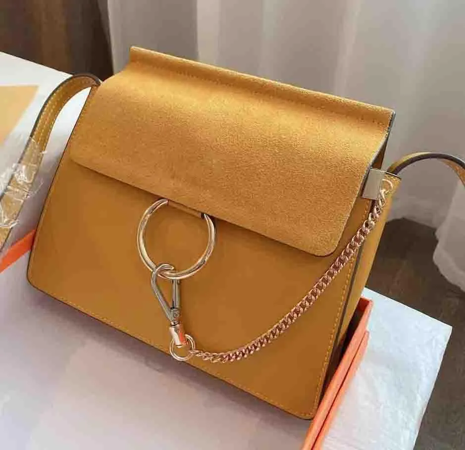 2022 Ladies Faye bag leather casual women`s single shoulder oblique chain small Harajuku style square high-quality handbag