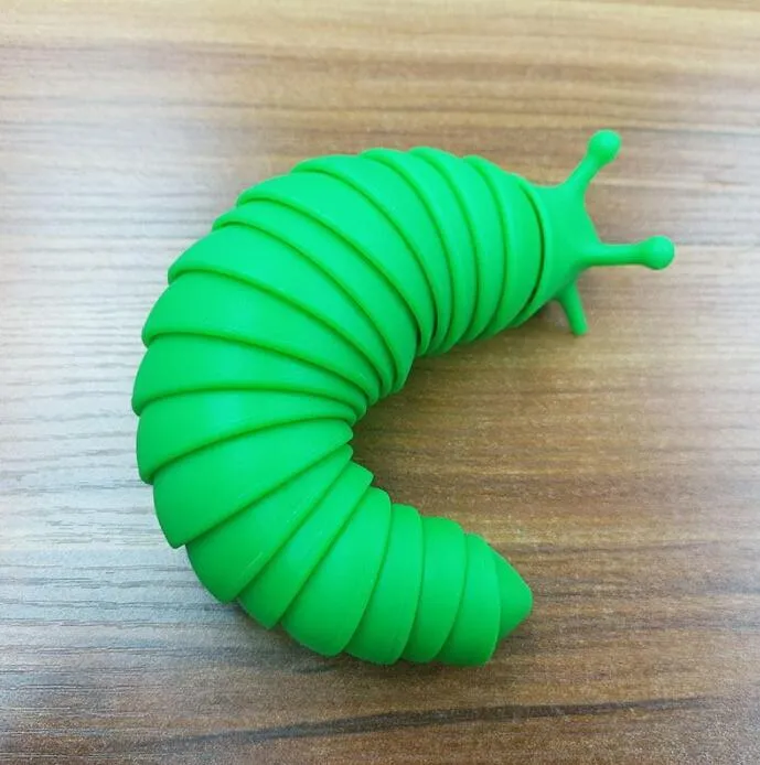 2022 Fidget Toy Slug Party Articulated Flexible 3D Slug Joints Curled Relieve Stress Anti-Anxiety Sensory Toys For Children Aldult B0804