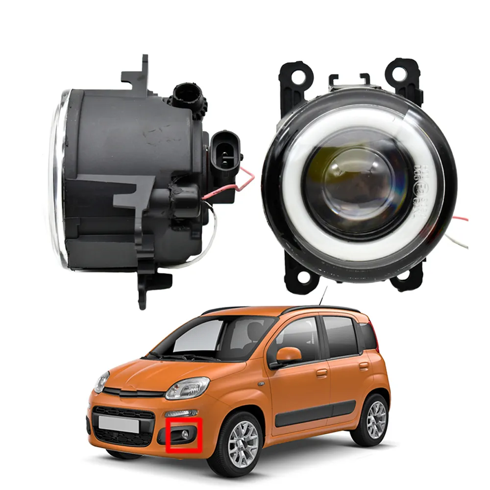 Feu antibrouillard pour Fiat Panda 2012 – 2013, accessoires de voiture DRL, lentille de style, œil d'ange, haute qualité