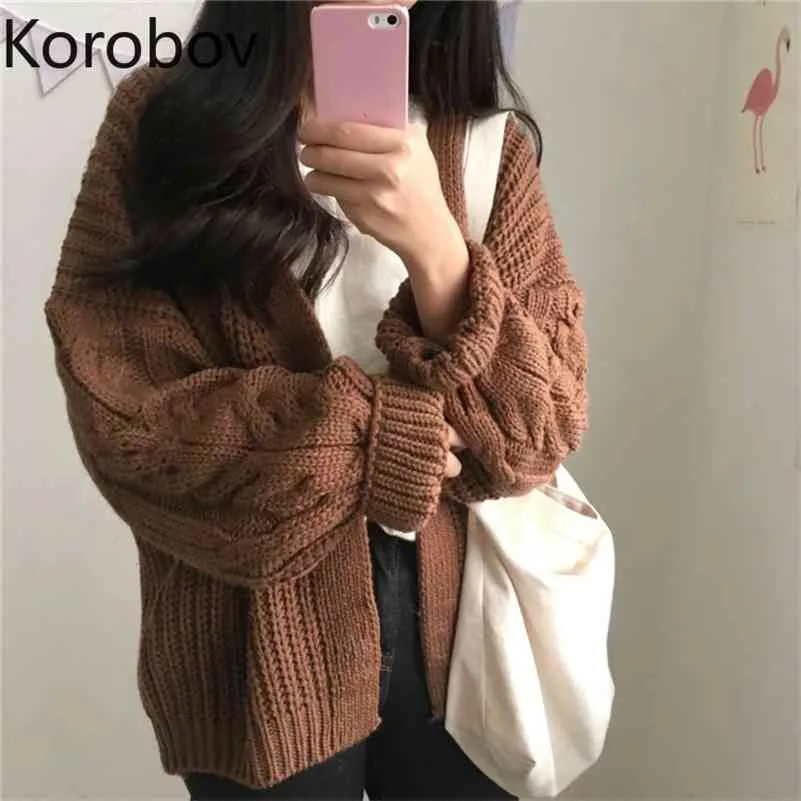 Korobov coréen oversize women chaland nouveau arrivée cardigans en tricot de survit