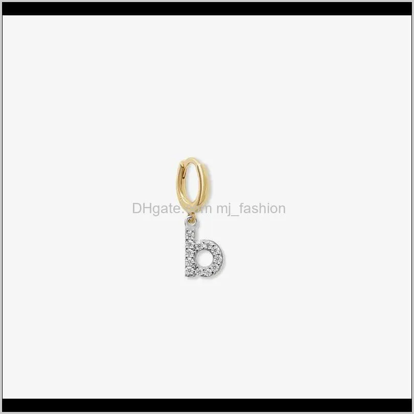 zircon initial letter hoop huggies earrings for women stylish small earrings wholesale jewelry dropshipping gifts