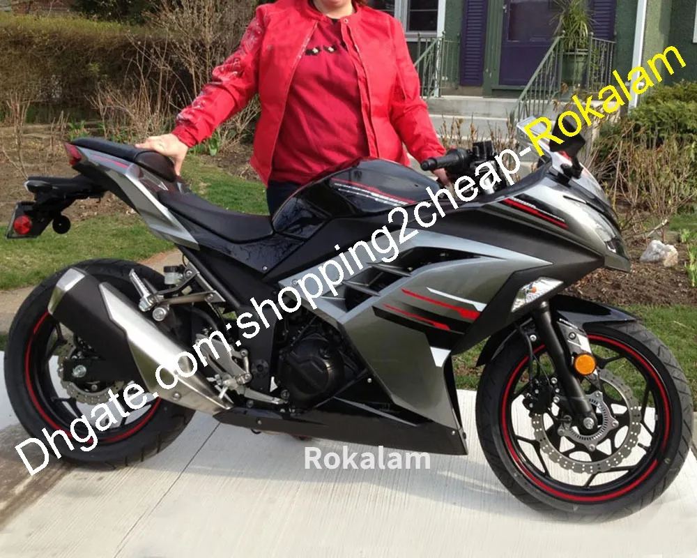 ABS Plastic MOTORY CREADing Set Kawasaki Ninja Ex300 Ex 300 300R Iniezione Modellata Grigio Nero Da 392 47 DHgate