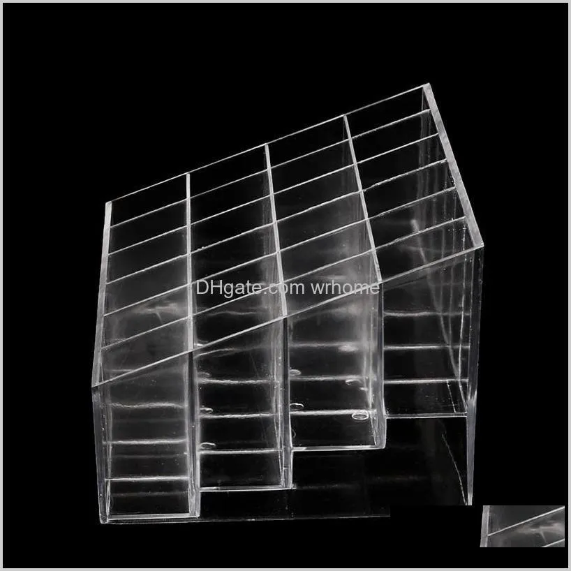 clear 24 lipstick storage display stand rack makeup holder cosmetic organizer y5jc boxes & bins