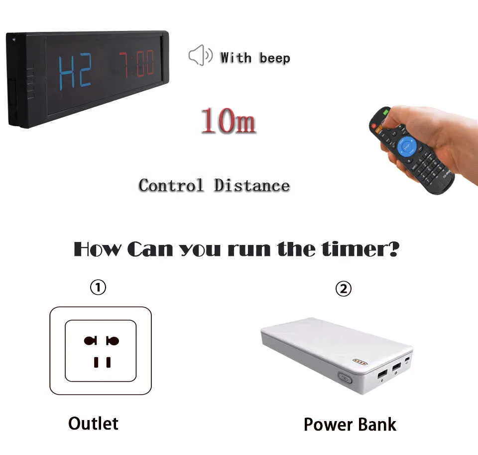 LED stopwatch gym timer clock 5