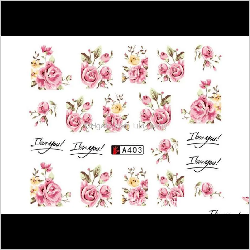 50 sheets set mixed flower water transfer nail stickers decals art tips decoration manicure stickers ongles