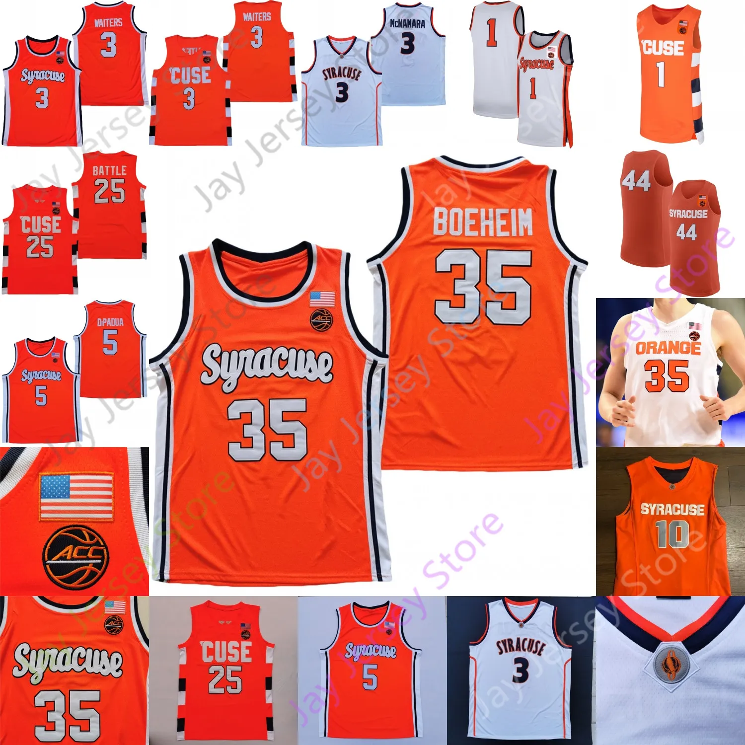 Syracuse Orange Basketball Jersey NCAA College Anthony Buddy Boeheim Joseph Girard III Garçons Benny Williams Cole Swider Symir Torrence Hughes Sidibe Coleman