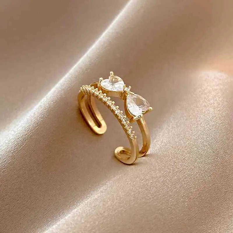 Dainty 925 Sterling Silver Rings For Women Gold Crystal Finger Rings Girl  Black Zircon Anillos Female Cubic Zirconia Rings R5 - Rings - AliExpress