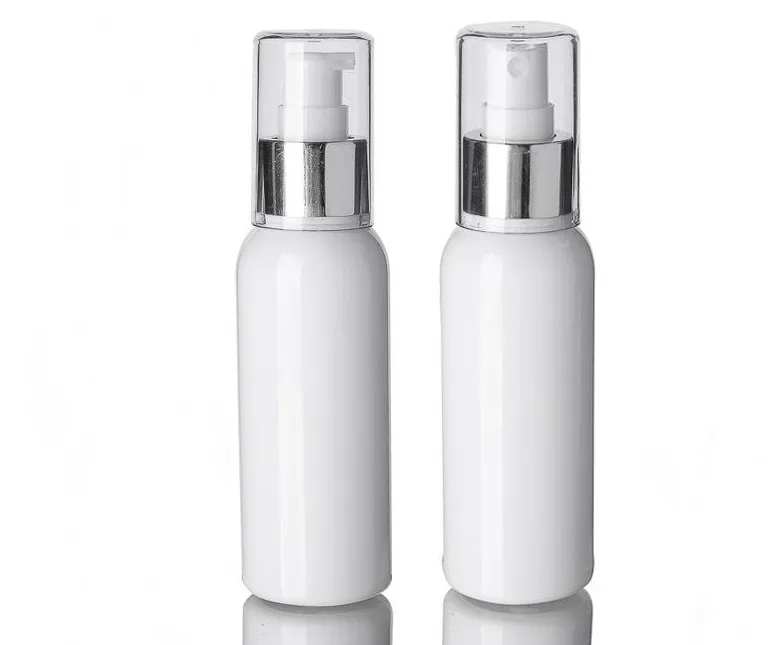 Flacon pulvérisateur vide en plastique blanc de 100ml, pompe à Lotion, taille de voyage, récipient cosmétique pour parfum, huile essentielle, Toners pour la peau