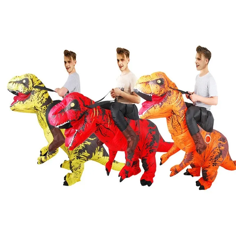 Halloween Carnival Costume Inflatable Dinosaur T-Rex Costume Jurassic World  Park Blowup Dinosaur Cosplay Costume Toy