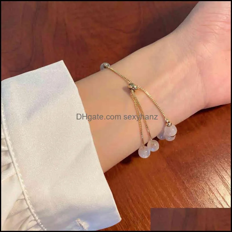 Bracelets bracelet and  transparent pearl cat`s Eye Fashion sweet metal texture trendy hand ornament h3881