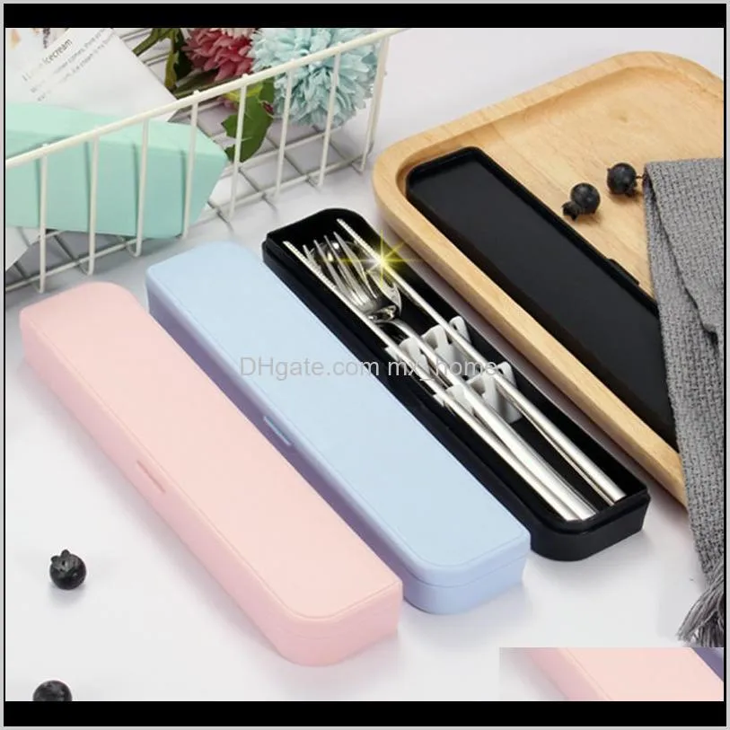 1pcs antibacterial cute stationery boxes portable reusable school bento cutlery tableware storage box travel camping supplies bottles &