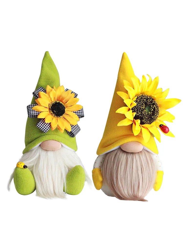 Forniture per feste Thanksgiving Harvest Bee Day Festival Decorazione Peluche Gnome Doll con girasole Ladybug Home Ornamenti PHJK2108