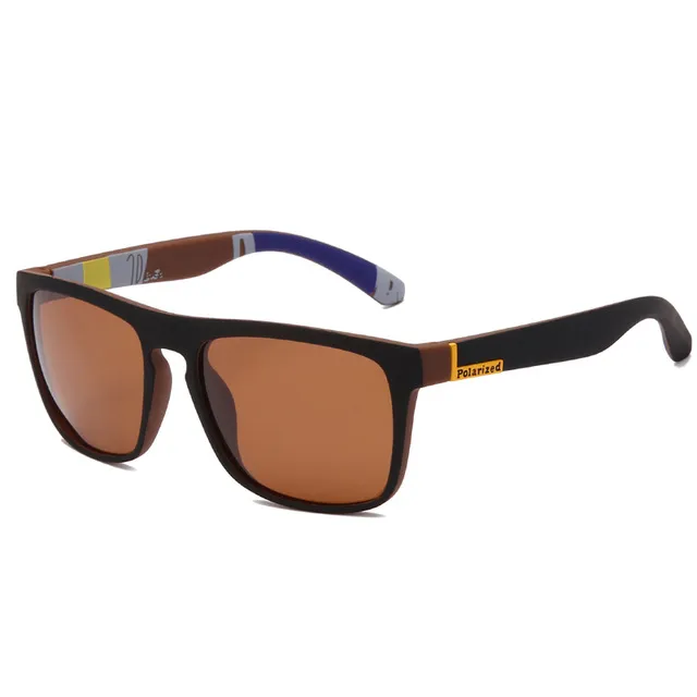 Vierkant gepolariseerde zonnebril mannen nachtzicht glazen gele lens anti-glare rijden UV400 eyewear