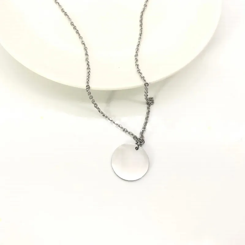 round necklace female stainless steel couple chain pendant jewelry on the neck gift for girlfriend accessories wholesale