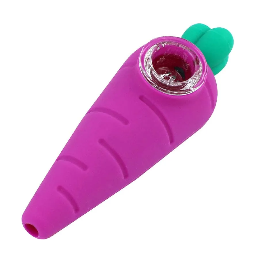 Oliebrander Handpijp Smoking Kit Pijpen Siliconen Bong Hittebestendige Bongs DAB RIG Willekeurige kleur met Glas Gratis Bowl