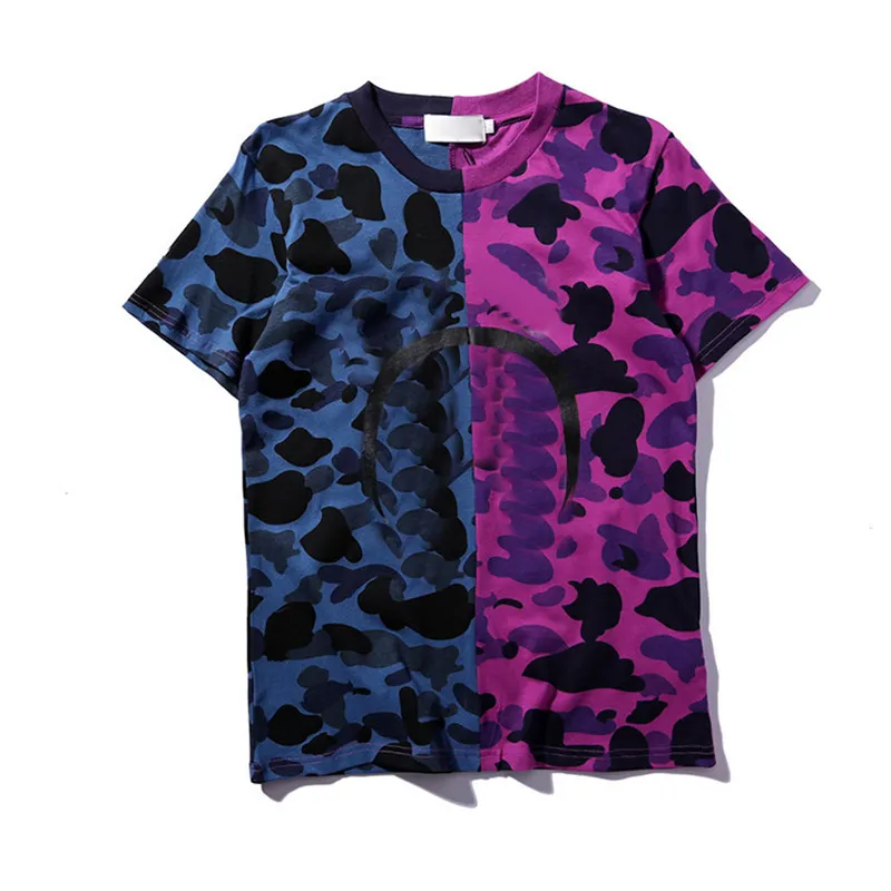 Bape half blue half purple shirt discount