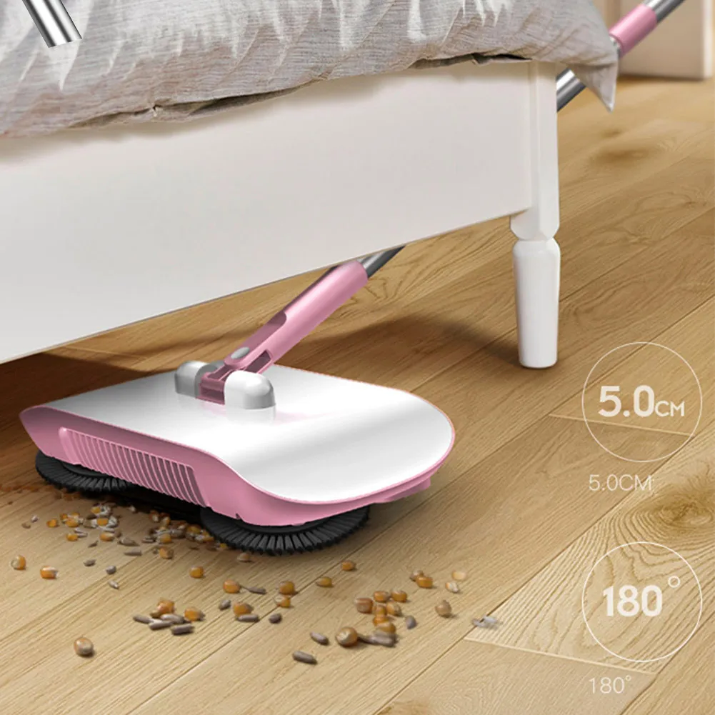 NEW Pink Automatic Hand Push Sweeper Magic Rotate No Electric Household Tool Home Cleaning Accessories Lazy Broom