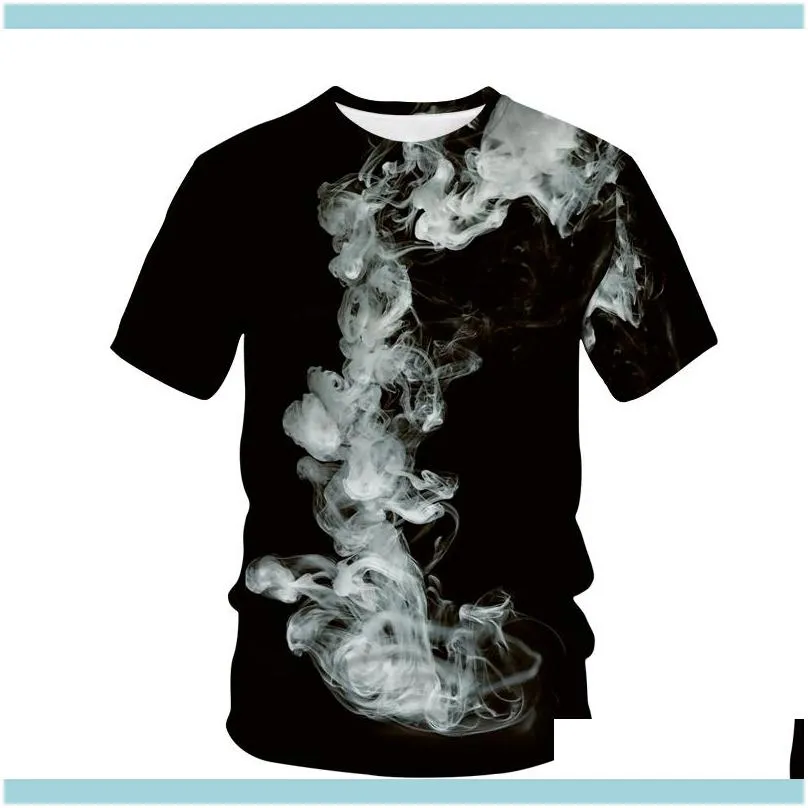 2021 Creative Smoke Men Graphic T-Shirts Summer 3D Print Casual Streetwear Cosplay Costume T Shirt Fashion Harajuku Top Tees Unisex