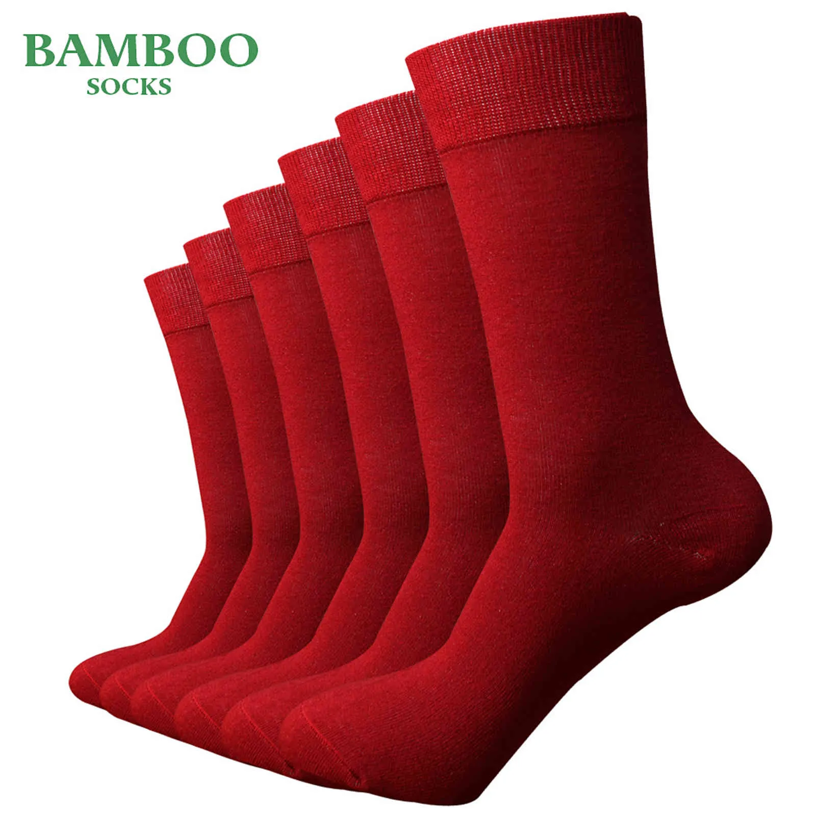 Match-up Men Bamboo Czerwony Oddychający Antybakteryjny Mężczyzna Sukni Biznesowa Sukni (6 pary / partia)