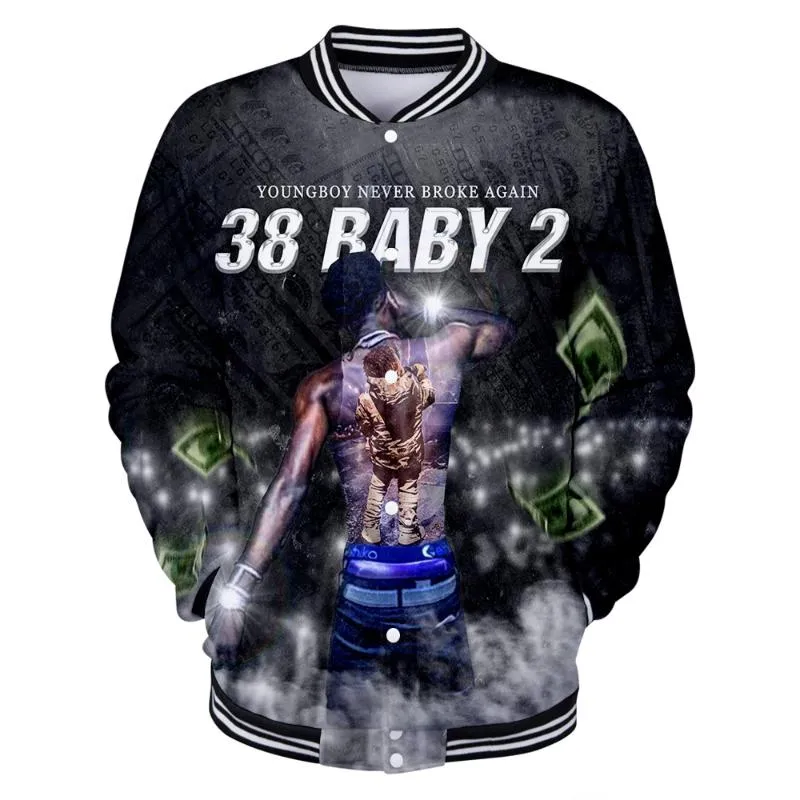 Heren Jassen Youngboy Heren Baseball Uniforme Jas 2021 Herfst Bomberjack 3D Print Streetwear Casual Trainingspak Heup Dames Merkjassen