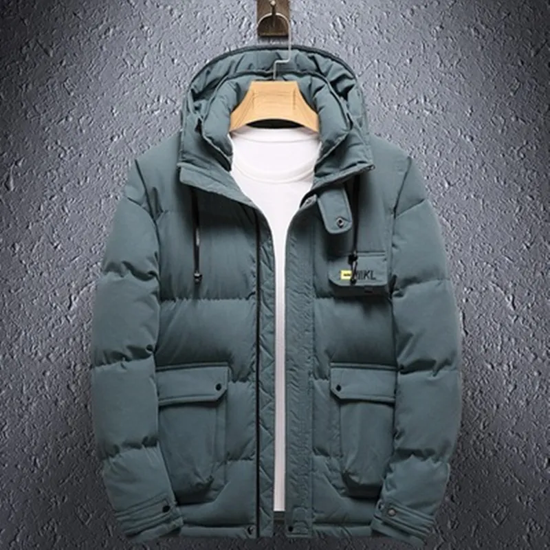 Hombres Espesar Pato Abajo Abrigos Moda Tendencia A prueba de viento Con capucha Puffer Chaqueta Diseñador Invierno Lujo Pan Cálido Puff Chaquetas casuales para hombre