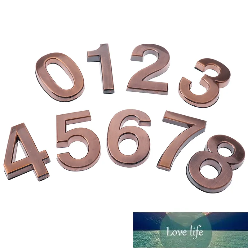 1 Uds plástico bronce autoadhesivo 0-9 números de puerta señal de dirección de casa personalizada