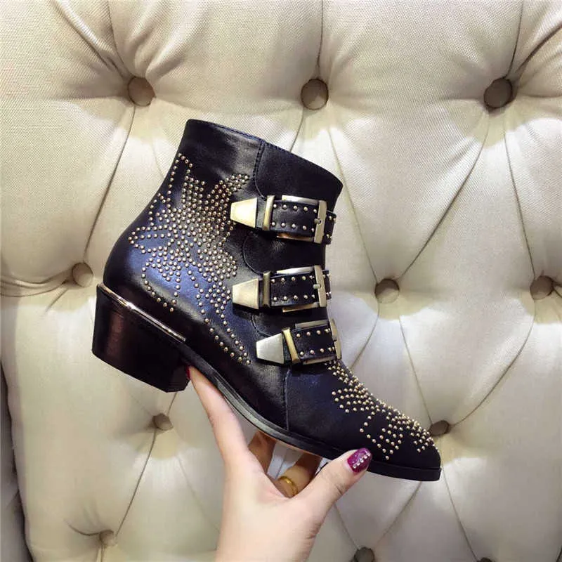 Women039s Ankle Boots Rivet Flower Susanna Studded Cowboy High