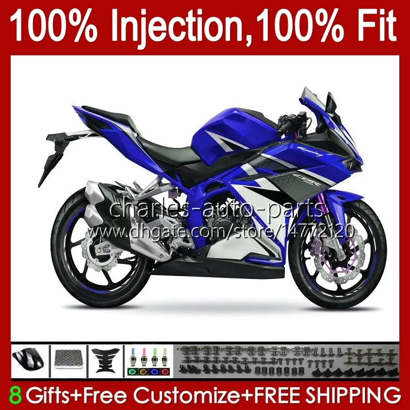 Corps OEM pour HONDA CBR 250R CBR250 250 R CC 11-15 Kit 58No.109 MC41 CBR-250 CBR250R 250CC Blanc bleu 2011 2012 2013 2014 2015 CBR-250R 11 12 13 14 15 Carénage de moulage par injection