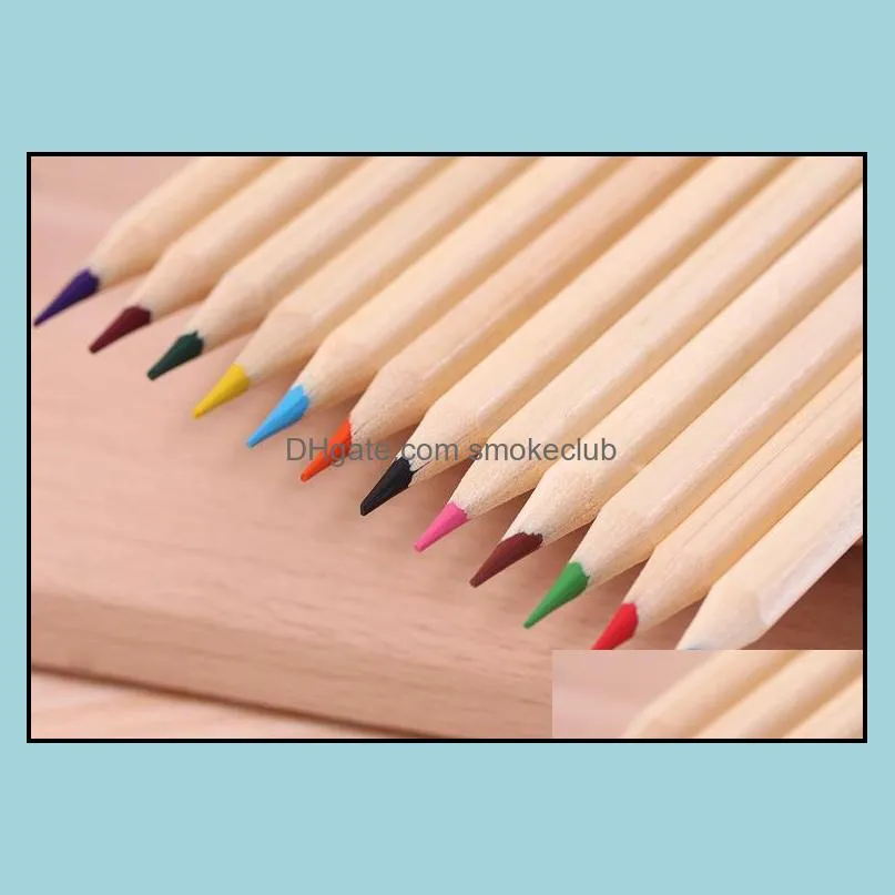 colored Lead Color drawing pencil wood Colour Pen Sets of 12 colours kids coloured draw pencils children epacket