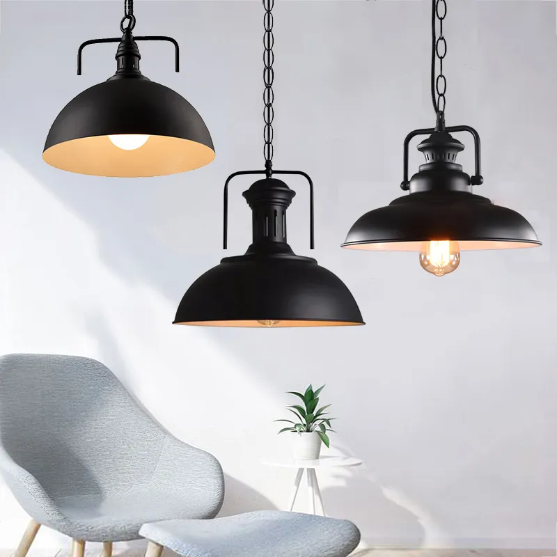 ndustrial Pendentif Lumières Loft Lamparas Rétro Lampe Suspendue Pour Restaurant Bar Café Maison E27 Luminaires