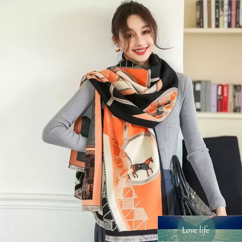 Scarves Est Cashmere Scarf女性のファッションショールのラップパシミナ太い冬の首Wram箇所バンダナハイジャブビーチブランケット工場価格専門家設計品質