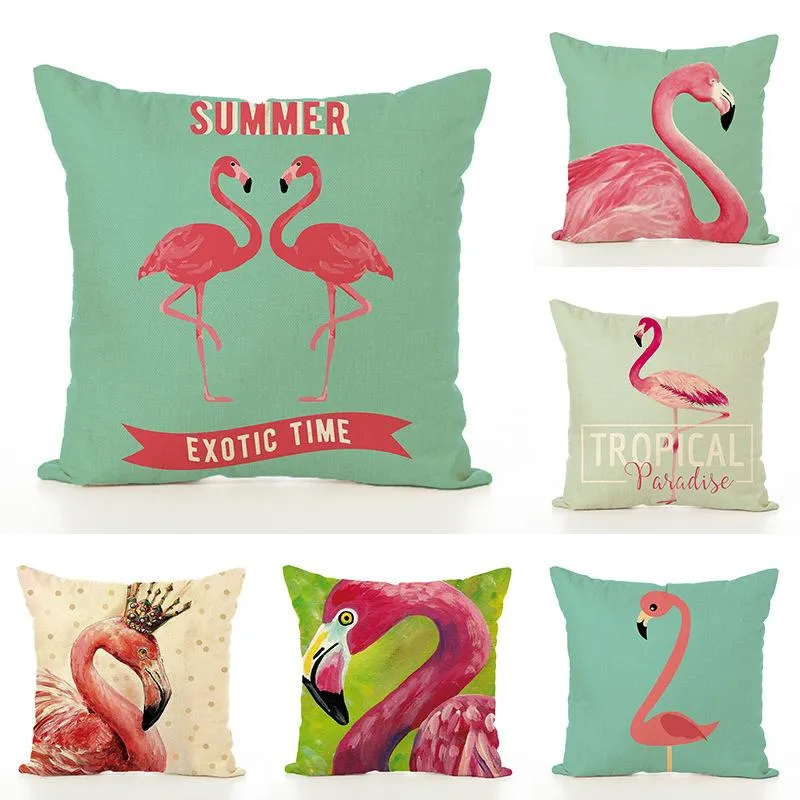 Подушка/декоративная подушка тенденция фламинго подушка Creative Fire Bird Pillowcase Европейская густая льняная талия на дом украшение