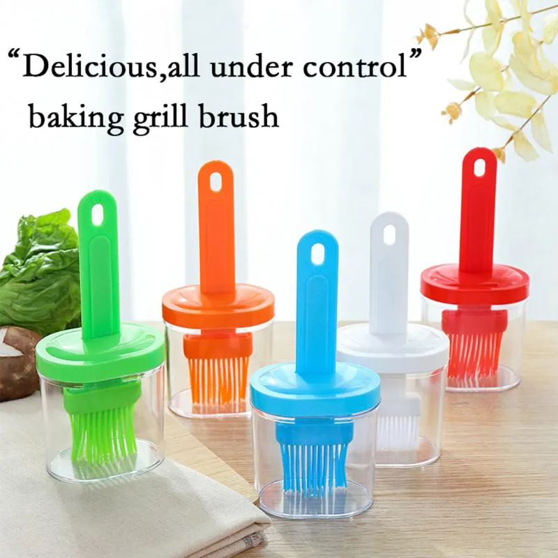 1pc Kitchen Silicone Basting Brush With Cover For Bbq, High