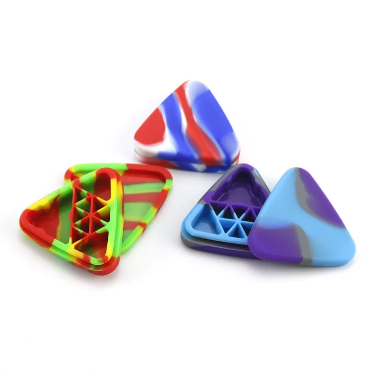 Conteneurs en silicone en forme de triangle pour narguilés, pour autres accessoires pour fumer, couleur variable, conteneur ininterrompu, vente en gros, boîte de 1.5ml