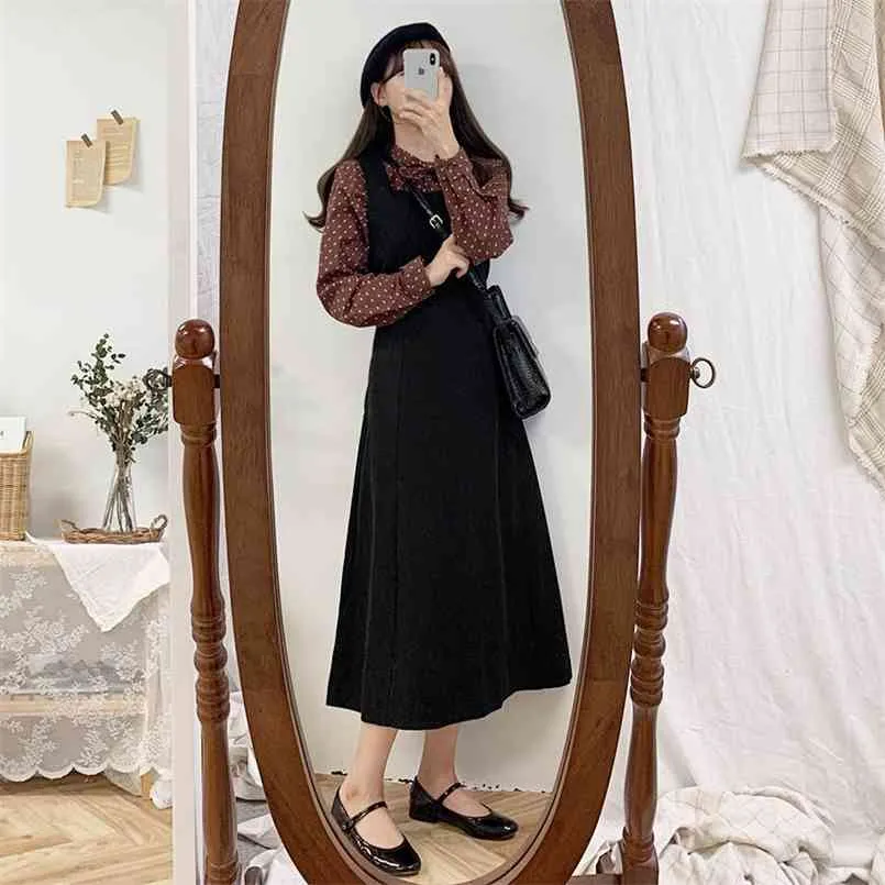 S XL Oversize blouse Suits Women Dresses Female Dress suits Robe Femme Vestido long braces dress Vintage Sell separately 210423