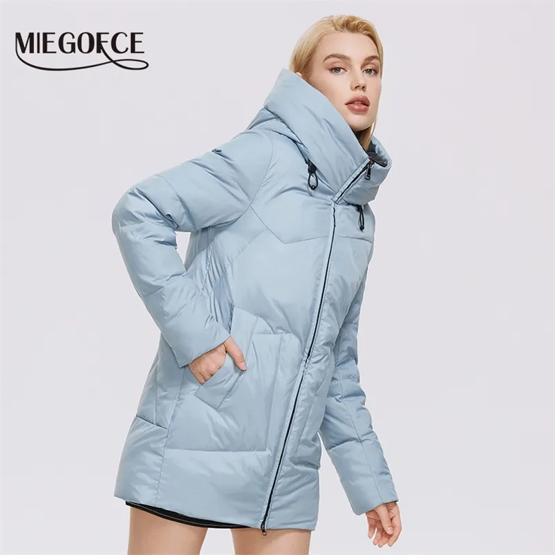 Miegofce Winter Medium Long Jacket Kobiety Spersonalizowana Moda Ciepłe Bawełniane Kobiety Płaszcz Grubą Jakość Winter Parka D21852 210930