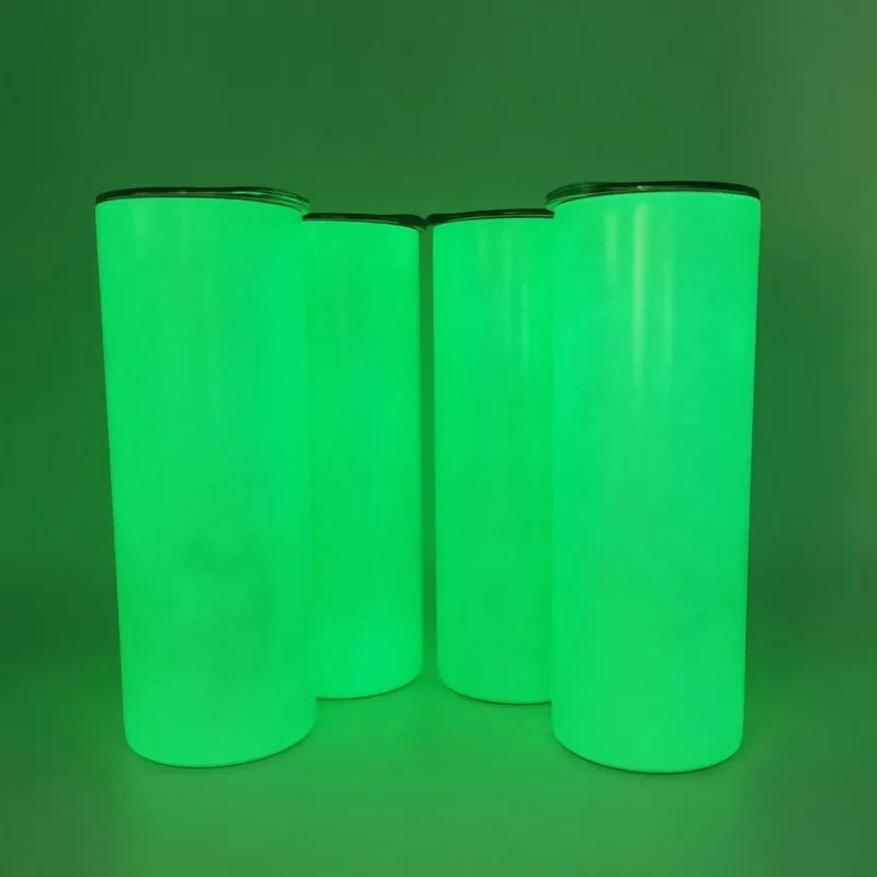 2021 tasses à café vierges de Sublimation lumineuse 20 oz paille minceur tasse bouteille d'eau Portable avec boîte d'emballage
