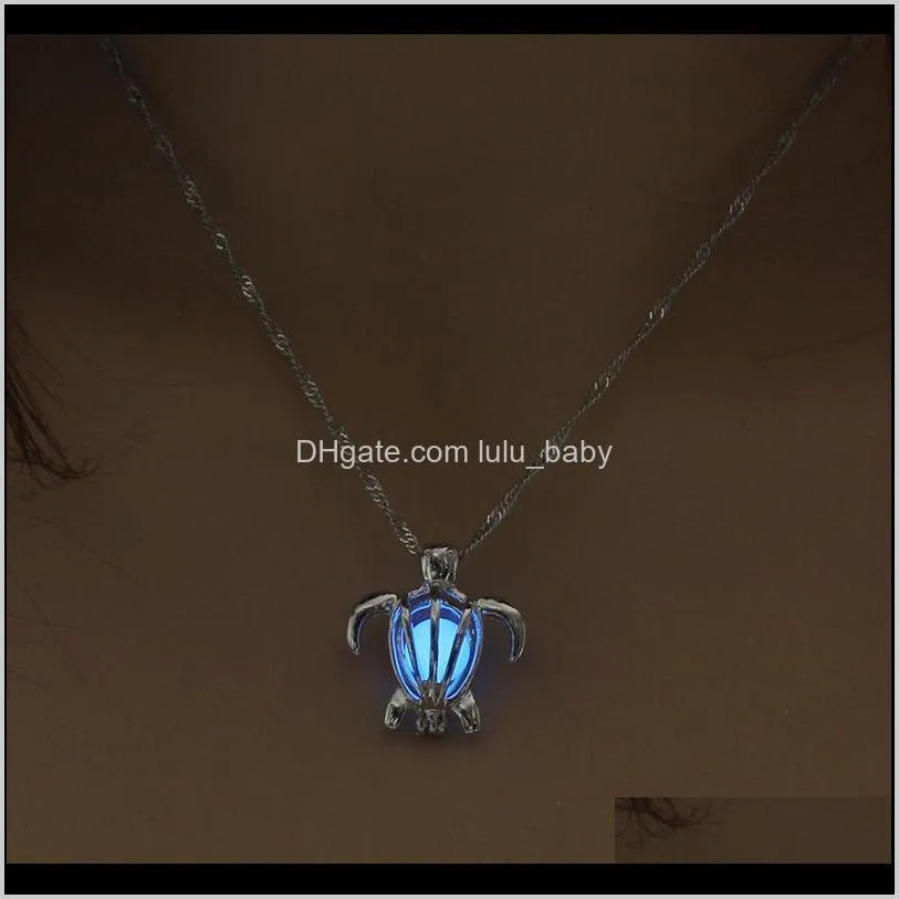 hollow turtle shape choker necklace woman luminous glowing in dark pendants necklaces statement women necklace jewelry gift