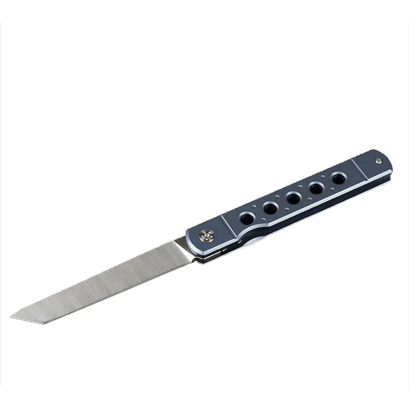 Couteau pliant de poche EDC D2 lame Tanto satinée TC4 poignée en alliage de titane roulement à billes couteaux pliants tactiques H5360