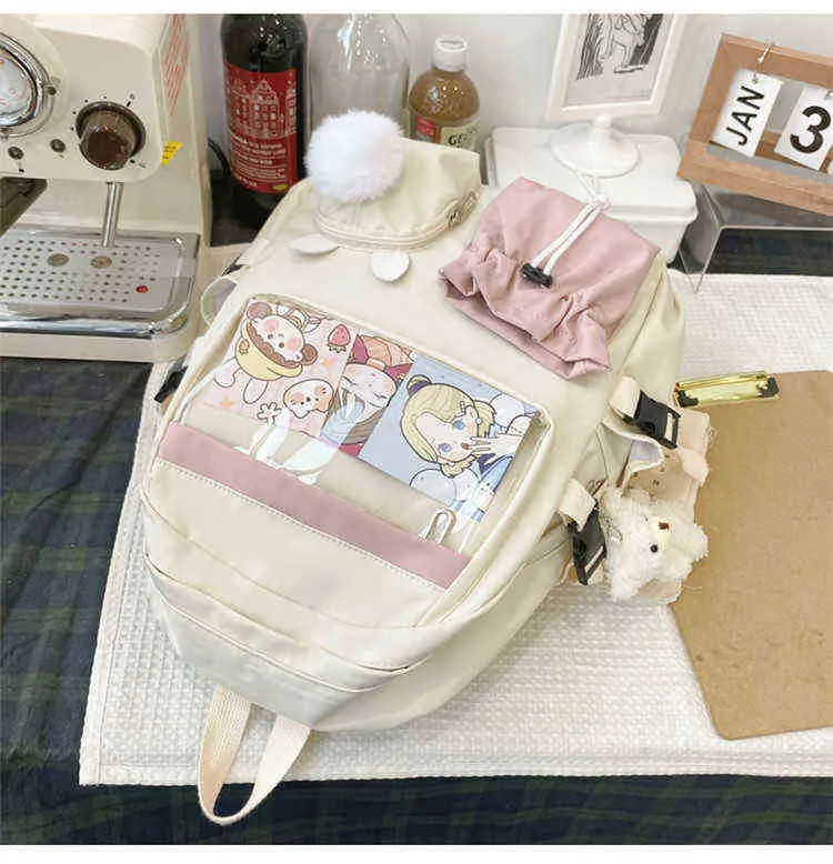 3d Rucksack Rosa Cartoon Weibliche Bunny Anime Schule Tasche Kawaii