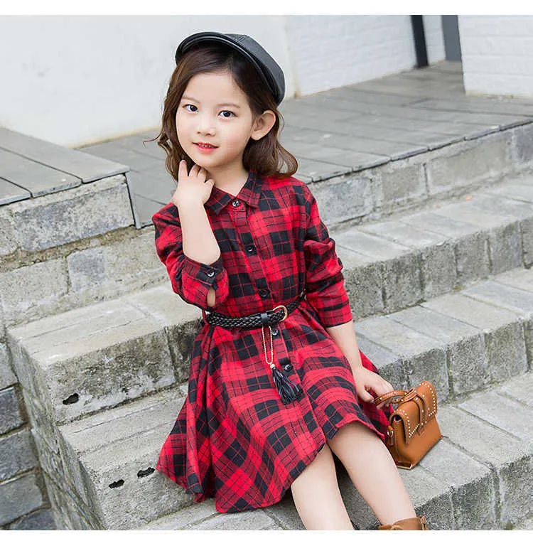 Teen Casual Girl Dresses Fashion Plaid Letter Kids Long Sleeve Clothes Spring Autumn Children Dress For Girls 3 to 13 Years (16)