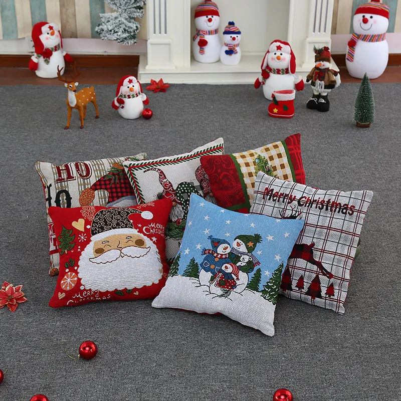 Kuddeväska Julprydnader Faceless Doll Kuddar täcker Santa Claus Pattern Pillowcase Xmas Dekoration Nyhetsår